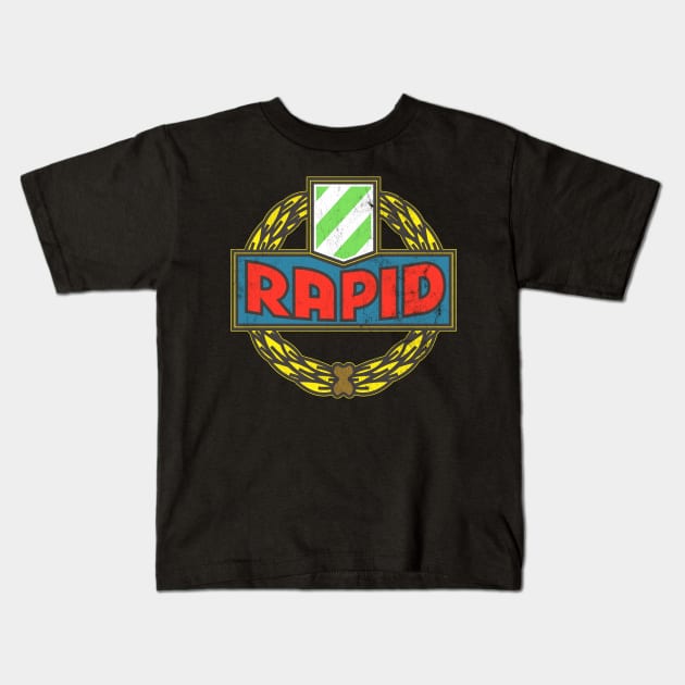 Rapid Vienna/Wien, Austria - Vintage Look Design Kids T-Shirt by DankFutura